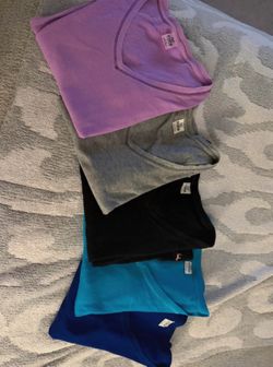 Set of 5 Pink long sleeve thermal tees Sz LG