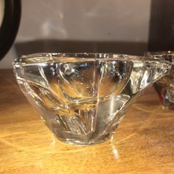 Pair Of Vintage Crystal Candleholders