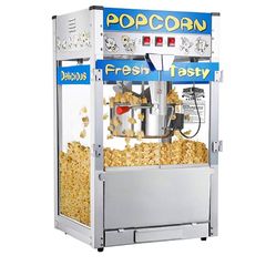 Pop Heaven Popcorn Machine - 12oz Stainless-Steel Kettle, Reject Kernel Tray, Warming Light, and Accessories by Great Northern Popcorn (Blue)