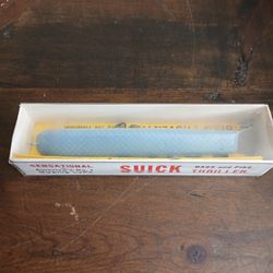 Vintage Suick Bass & Pike Thriller, Fishing Lure in box Blue And White 7”