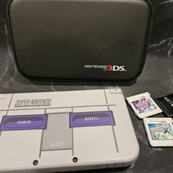 Nintendo 3DS Super Nintendo Limited Edition Barely Used + Games/accessories
