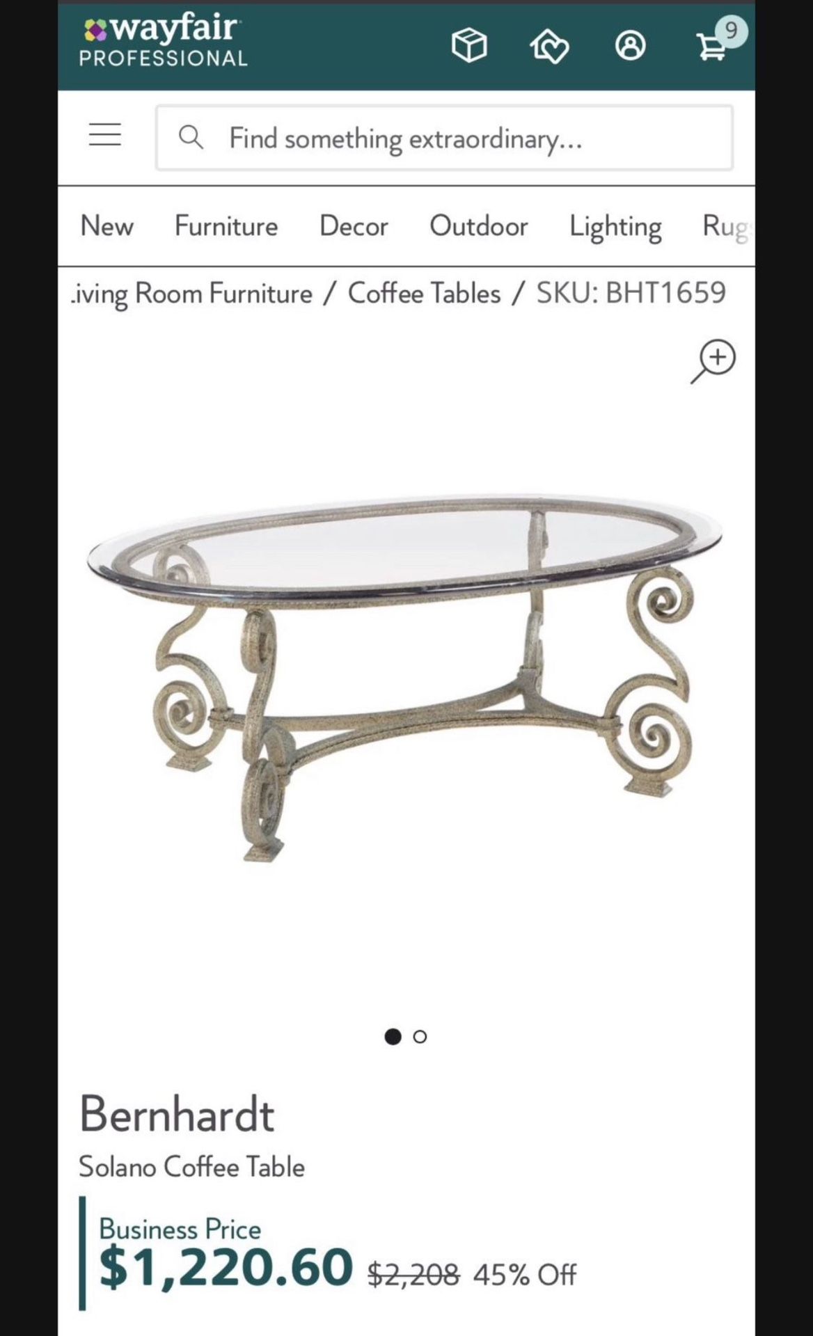 Bernhardt Solano coffee Table