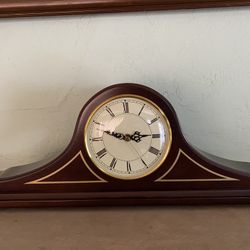 Vintage Cherry Wood Mantel Clock