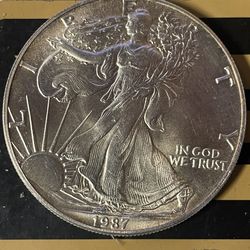 1987 UNITED STATES US Walking Liberty BALD EAGLE Silver Ounce Medal Coin