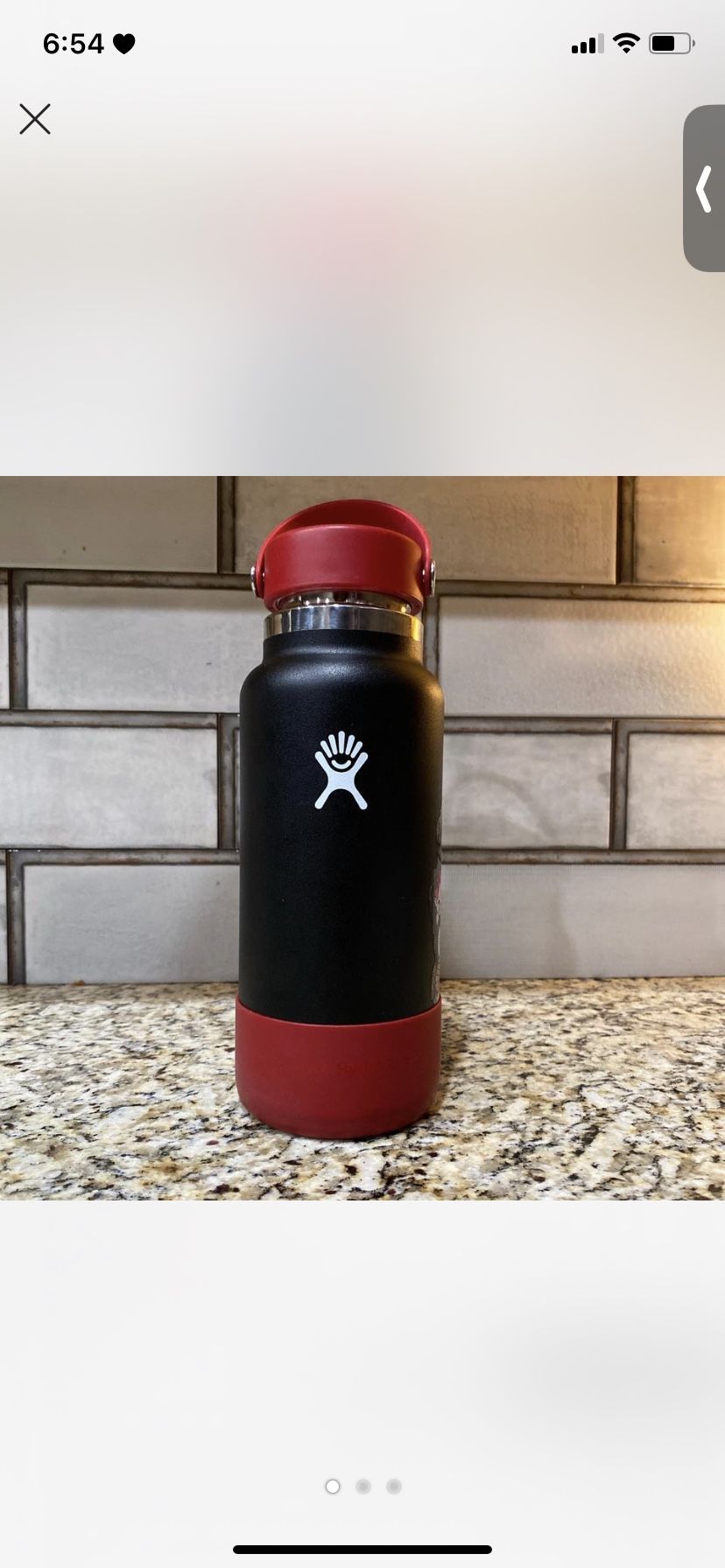 Custom Hydroflask black and red