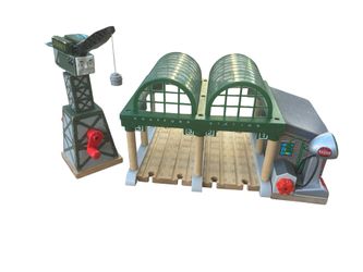 Deluxe Knapford Station from the Thomas Wooden Railway Line & Cranky the Crane