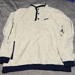 Patagonia Men’s Shearling Button Fleece Pullover - XXL - Oatmeal and Navy