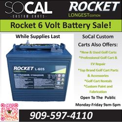 Golf Cart Battery 6 Volt ROCKET Longest Edition - NEW!