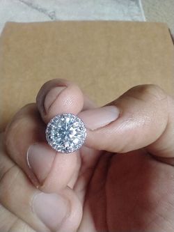 Halo Earrings silver 2.0CT Brand new
