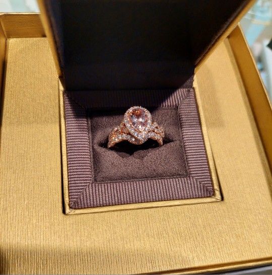 Neil Lane Morganite Bridal Set 1ct Diamonds 14k Rose Gold