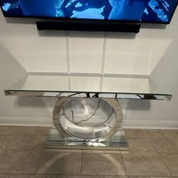 Beautiful 55" Glass Top Console Table