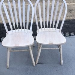 Very Good Condition Two Hardwood Chairs 