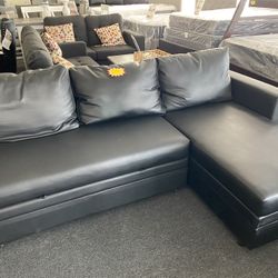 L Shape Black Couches