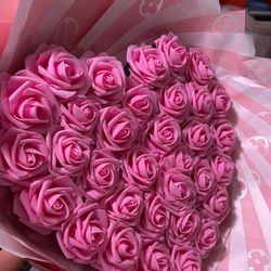 LV heart Shaped Eternal Floral Bouquet 