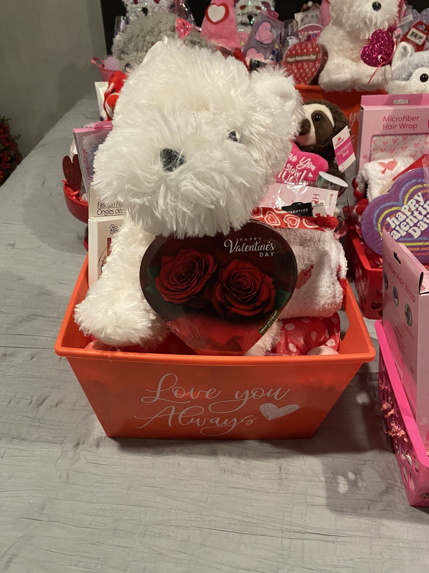 Valentine Puppy Gift Basket