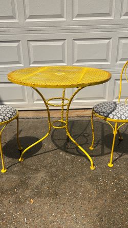 Wrought Iron Patio Table and 2 Chairs