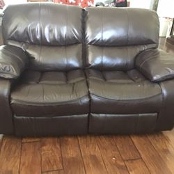 Brown Power Leather Recliner 