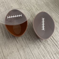2 plastic 🏈 bowls, perfect for serving for any sports lover or Super Bowl