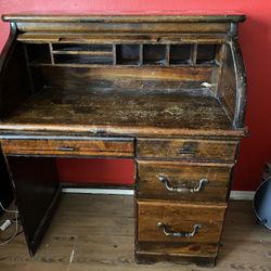 Antique Desk With Chair 