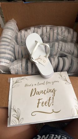 White Wedding Flip Flops Bulk Lot