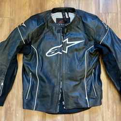Sports Bike Men's Alpinestars Tz-1 Reload Perforated Leather Jacket Size USA 46 EU 56