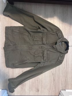 Olive Green Military Cargo Jacket