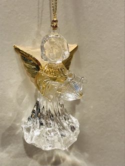 Vintage Crystal/Glass Angel Christmas Ornament