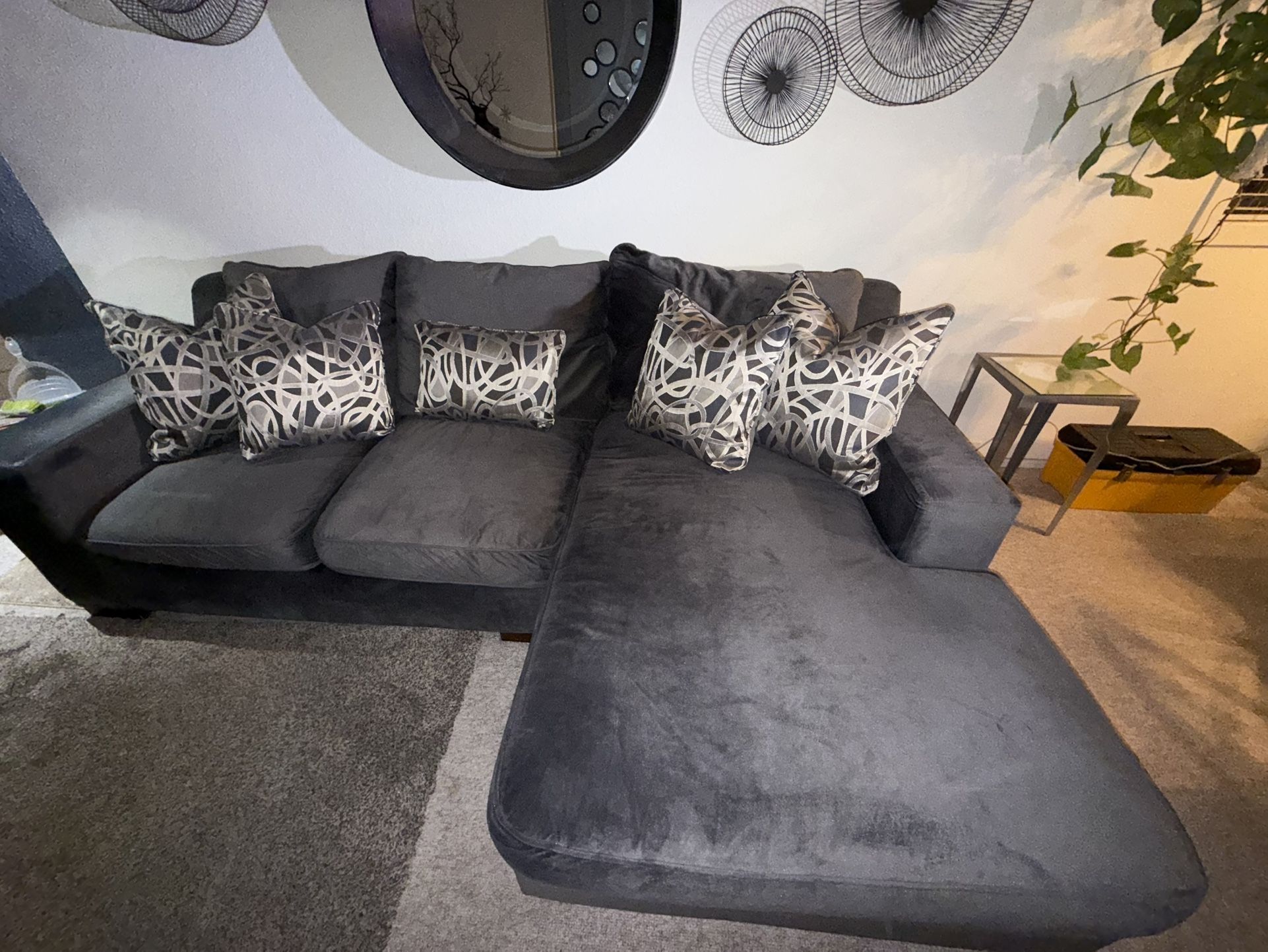 MOVE OUT SALE: Plush Charcoal Gray Sectional