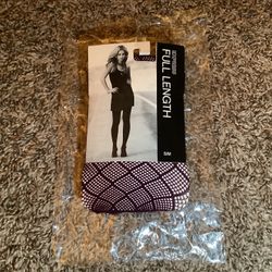 Express full length fishnet design tights, color burgundy, size: S/M