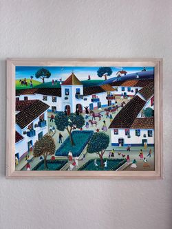 Vintage Colombian Oil Painting on canvas signed dated 1980