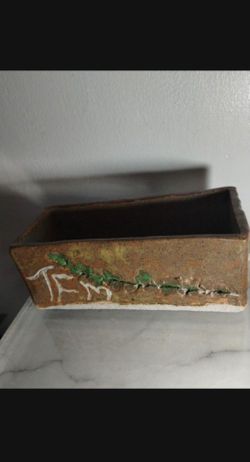 STONEWARE POTTERY ART STUDIO PLANT HOLDER 8.5"×4" ×3"