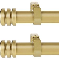 2 Pack Gold Curtain Rods for Window 84-120 inch(7-10ft)
