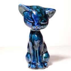 Drip Glaze Cat Figurine Vintage