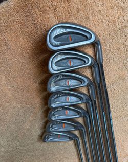 PING Eye Orange Dot Iron Set 4–W ~ Matching Serial Numbers ~ Steel Shafts