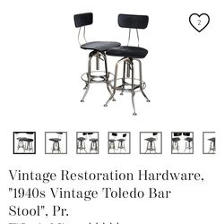 Restoration Hardware Toledo Bar Stools