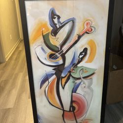 🎶 Alfred Gockel “Jazz Guitar” Framed Wall Art – Modern Abstract Music Print