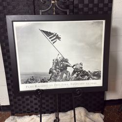 Iwo Jima Flag Raising - Framed Picture