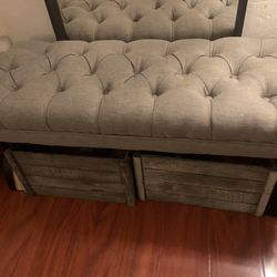 Gray Ottoman Bench