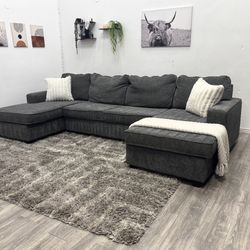 Grey Sectional Couch - Free Delivery 