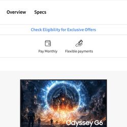 Samsung G6 Odyssey 2560x1440 350hz Monitor