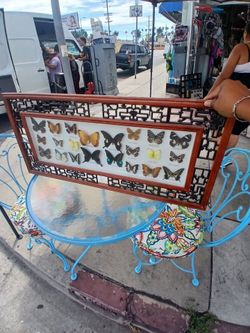 FRAMED AND CASED FAUX BUTTERFLY DISPLAY