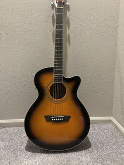 Washburn EA-15 Festival Series Acoustic-Electric Guitar Tobacco Burst And Road Runner RR20M Boulevard series OM Acoustic guitars bag 