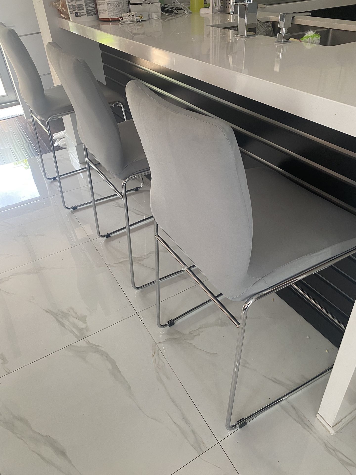 3 Bar Stools With Covers