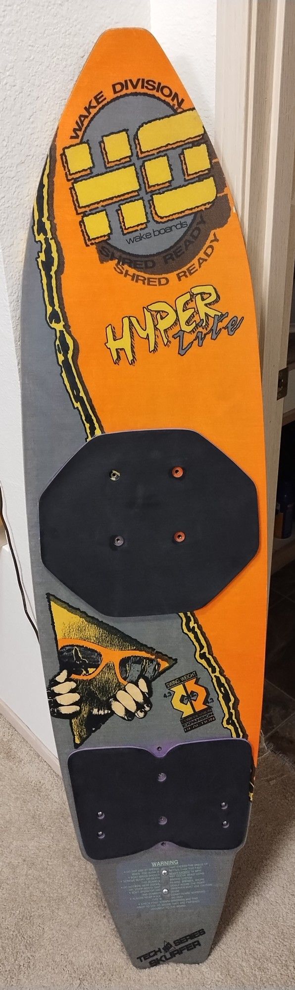 Old School Hyperlite Shred Ready Wakeboard Wake Division Tech Series Skurfer Fins Included