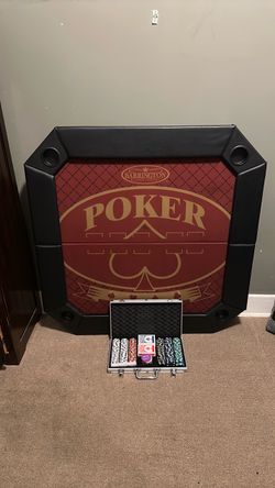 Barrington Folding Poker Table with Chip Set
