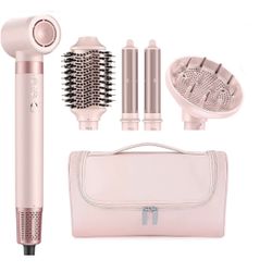 MESCOMB 5 in 1 High-Speed Hot Air Styler - Professional Frizz-Free Hair Dryer Brush, Fast Drying Hair Dryer with Diffuser, No Heat Damage Air Styler W