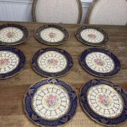8 Anitiq  Bohemia Royal Ivory Plates 