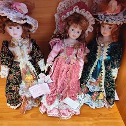 3 Porcelain Dolls