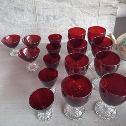 Ruby Red Glass Goblet