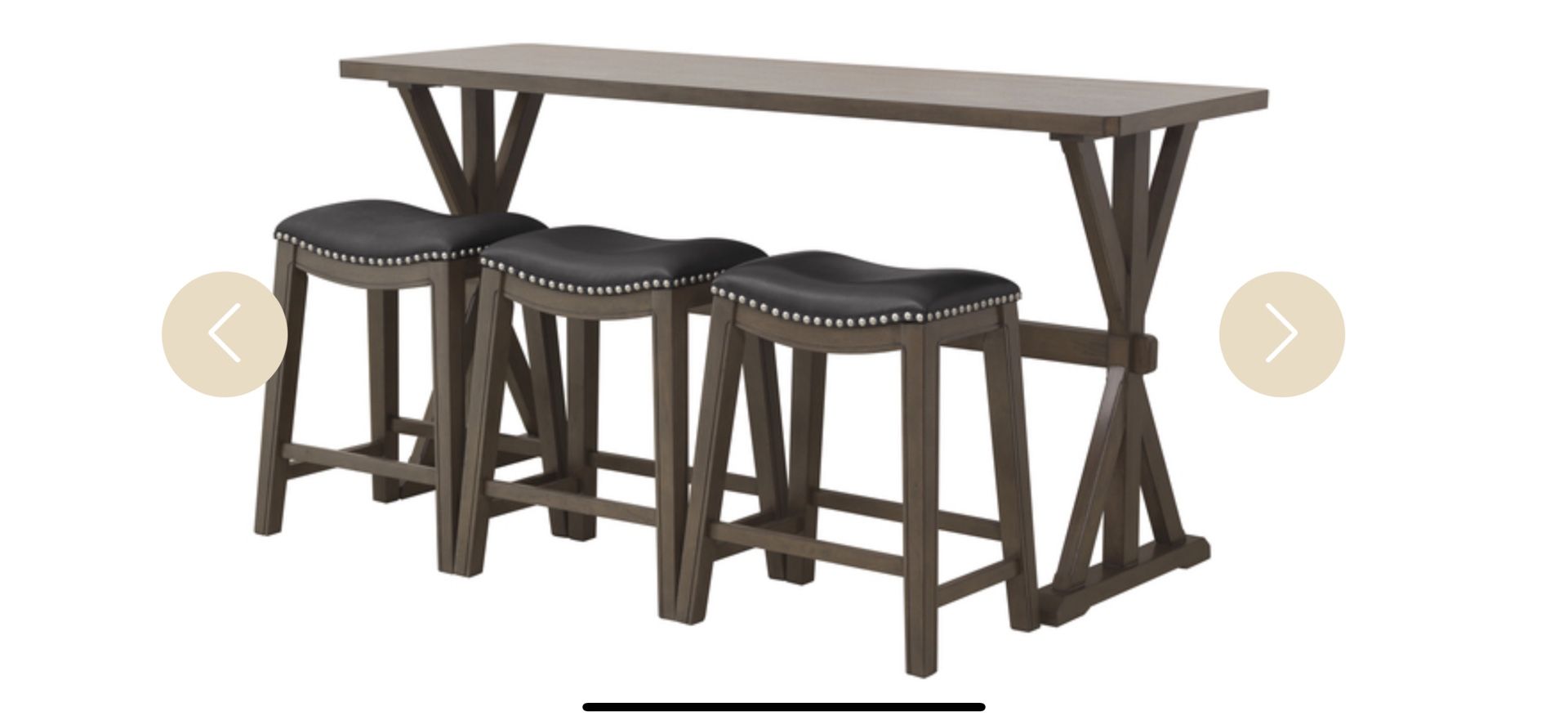 6 Foot Table With 3 Bar Stools